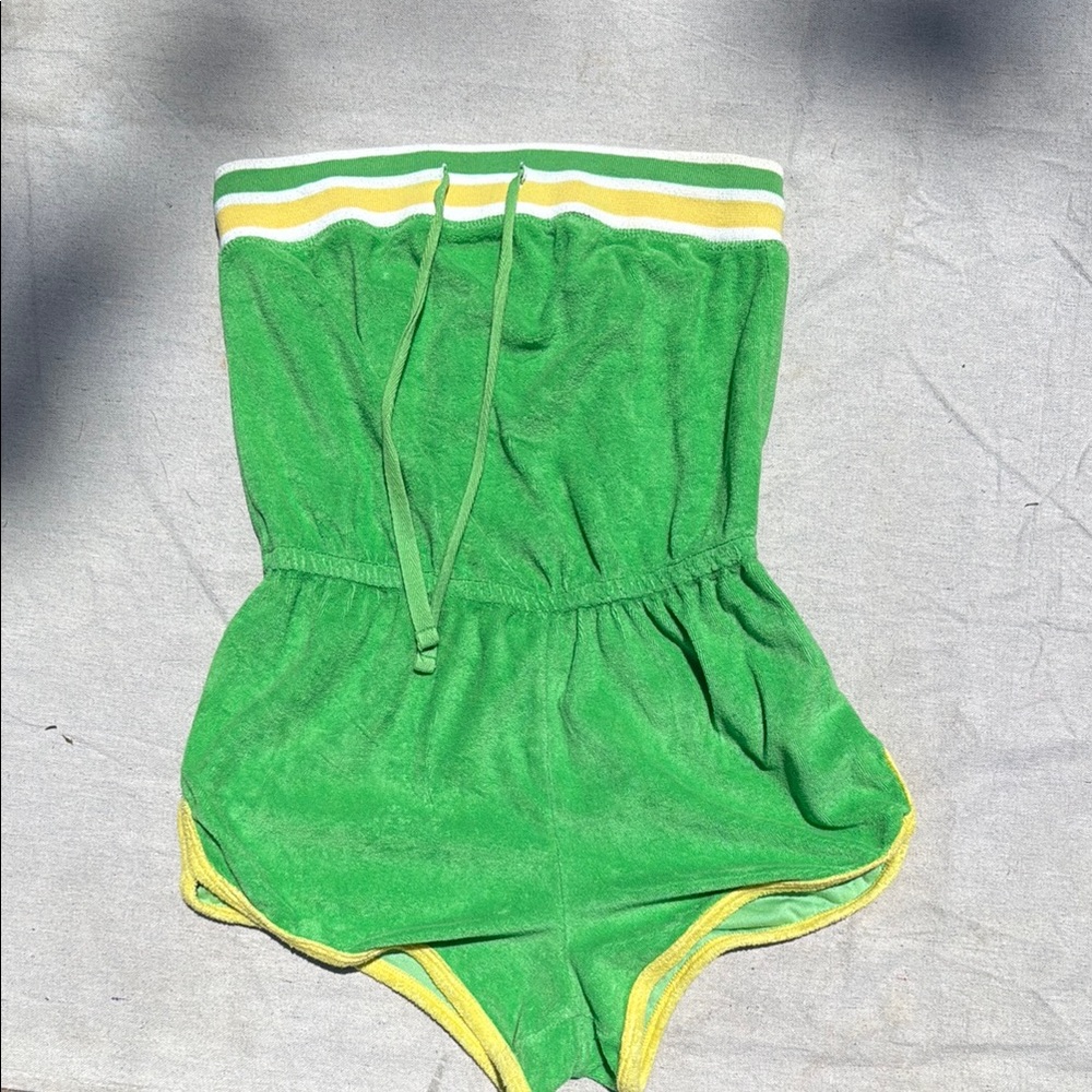 Juicy Couture Green Romper with Yellow Accents